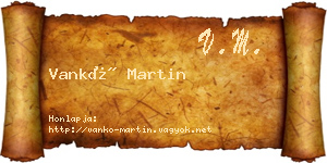 Vankó Martin névjegykártya